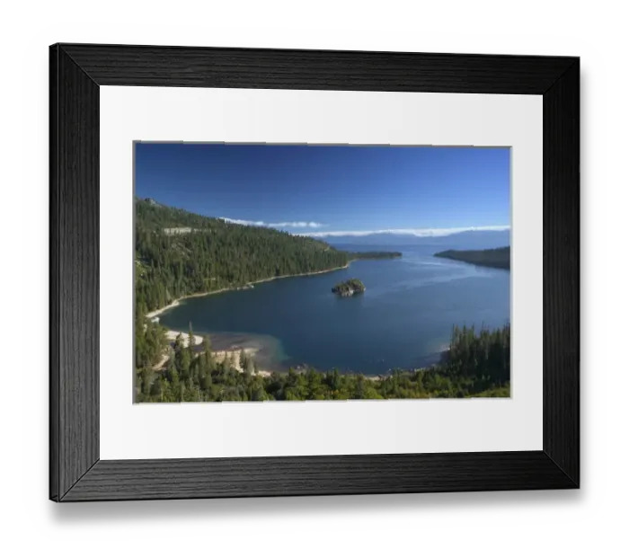 Framed Print : 06. USA, California, Sierra Nevada, Lake Tahoe: Emerald Bay, Morning View Framed Print : 06. USA, California, Sierra Nevada, Lake Tahoe: Emerald Bay, Morning View
