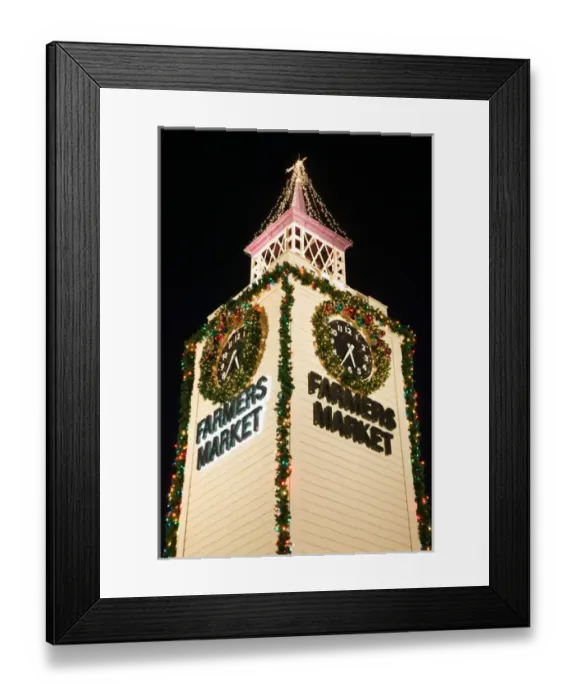 Framed Print : USA-California-Los Angeles-West Hollywood: Tower of the Farmers Market  /  Evening