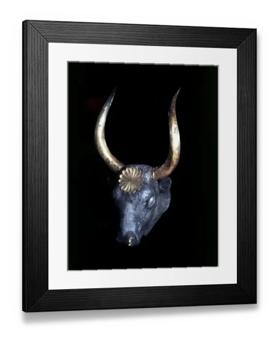 Framed Print : Mycenaean bulls head rhyton, Shaft Grave IV NOTE: This image avail. up to 100MB Framed Print : Mycenaean bulls head rhyton, Shaft Grave IV NOTE: This image avail. up to 100MB