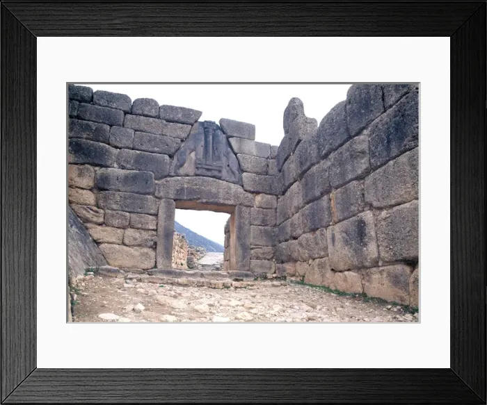 Framed Print : Lion Gate. Mycenae. 1250 BC. Copyright: aA Collection Ltd Framed Print : Lion Gate. Mycenae. 1250 BC. Copyright: aA Collection Ltd