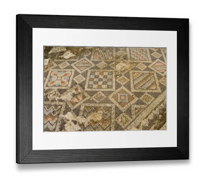 Framed Print : Cyprus, Karpas peninsula, Sipahi village, Ayios Trias basilica, mosaics