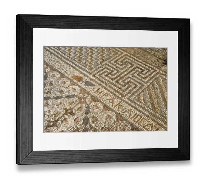 Framed Print : Cyprus, Karpas peninsula, Sipahi village, Ayios Trias basilica, mosaics