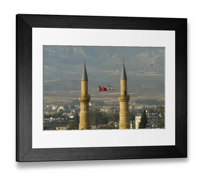 Framed Print : Cyprus north, Lefkosa (Nicosia North), the Selimye mosque from Shacolas tower located Framed Print : Cyprus north, Lefkosa (Nicosia North), the Selimye mosque from Shacolas tower located