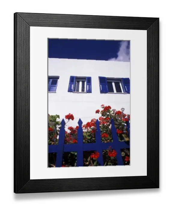 Framed Print : 04. Athens Greece White Buildings in Santorini