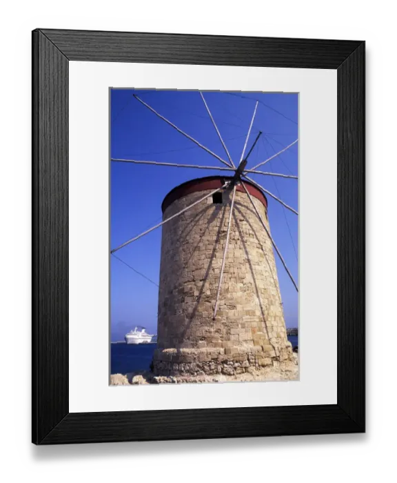 Framed Print : 04. Windmill in Rhodes, Greece Framed Print : 04. Windmill in Rhodes, Greece