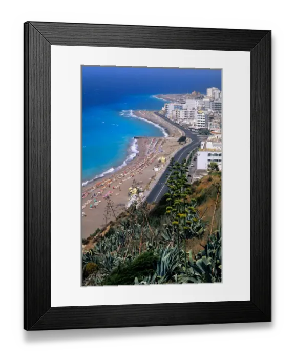 Framed Print : Beautiful beach of Rhodes Greece New Town Framed Print : Beautiful beach of Rhodes Greece New Town