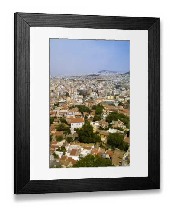 Framed Print : Crowdwd city of Athens Greece from above at the Acropolis Framed Print : Crowdwd city of Athens Greece from above at the Acropolis