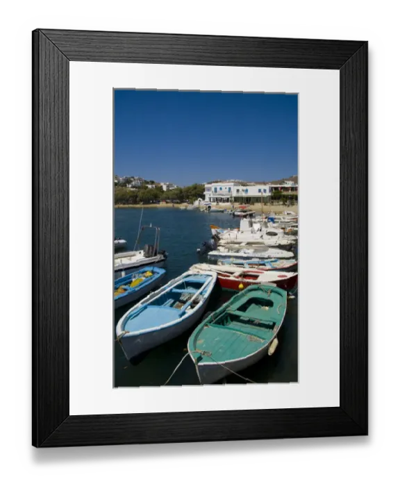 Framed Print : Beautiful island of Paros Greece in Greek Islands and beautiful boats in harbour Framed Print : Beautiful island of Paros Greece in Greek Islands and beautiful boats in harbour