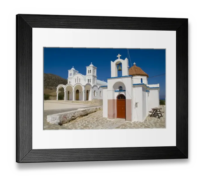 Framed Print : Beautiful island of Paros Greece in Greek Islands and beautiful church in small Framed Print : Beautiful island of Paros Greece in Greek Islands and beautiful church in small