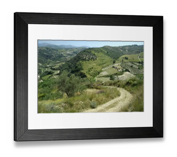 Framed Print : Europe, Greece, Crete (aka Kriti). Countryside views of fertile farmland Framed Print : Europe, Greece, Crete (aka Kriti). Countryside views of fertile farmland