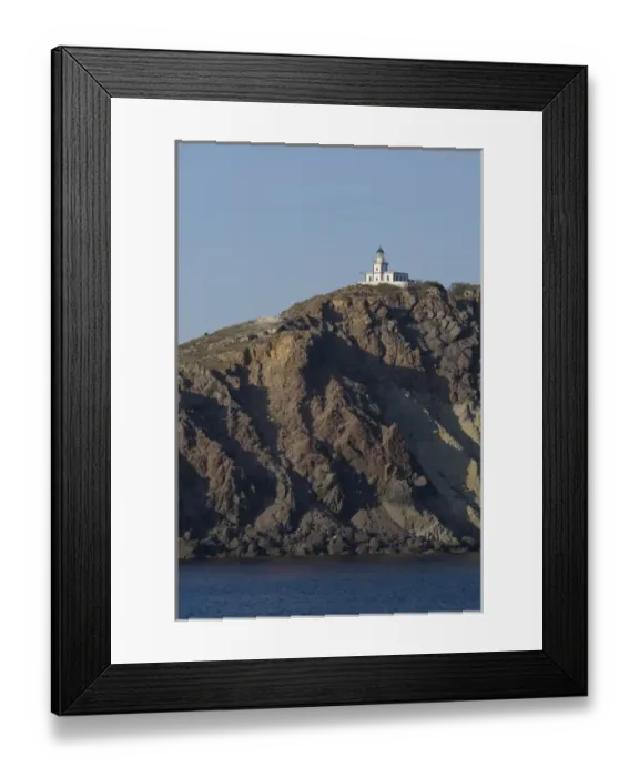 Framed Print : Greece, Cyclades, Island of Santorini (aka Thira). Santorini lighthouse