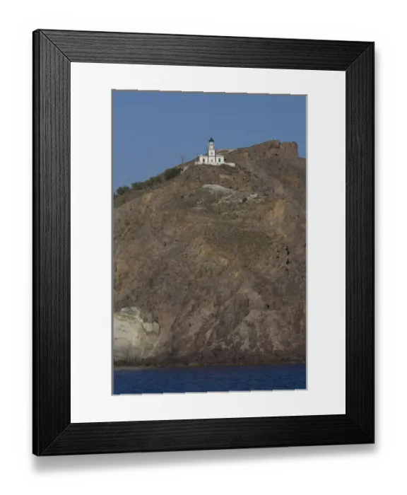 Framed Print : Greece, Cyclades, Island of Santorini (aka Thira). Santorini lighthouse