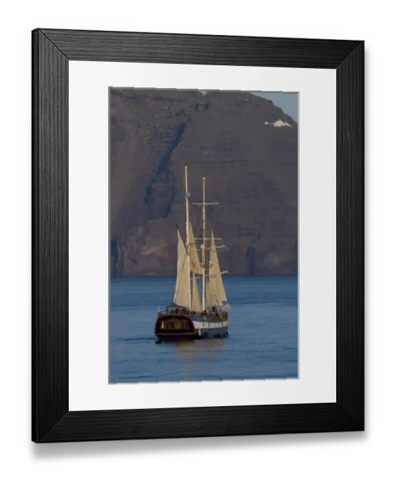 Framed Print : Greece, Cyclades, Island of Santorini (aka Thira). Sunset sight seeing sailboat Framed Print : Greece, Cyclades, Island of Santorini (aka Thira). Sunset sight seeing sailboat