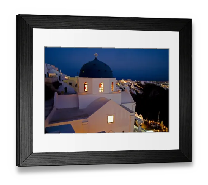 Framed Print : Greece and Greek Island of Santorini from the small town of Imerovigli with evening Framed Print : Greece and Greek Island of Santorini from the small town of Imerovigli with evening
