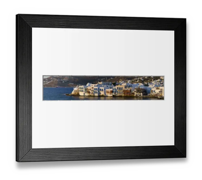 Framed Print : Greece and Greek Island of Mykonos and the harbor town of Hora along the shoreline Framed Print : Greece and Greek Island of Mykonos and the harbor town of Hora along the shoreline