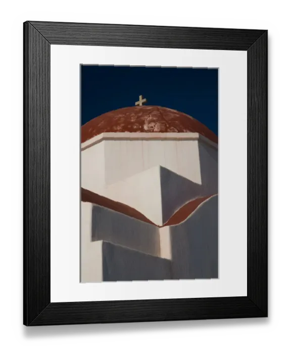 Framed Print : Greece and Greek Island of Mykonos and one of many chapels thoughout the entire island