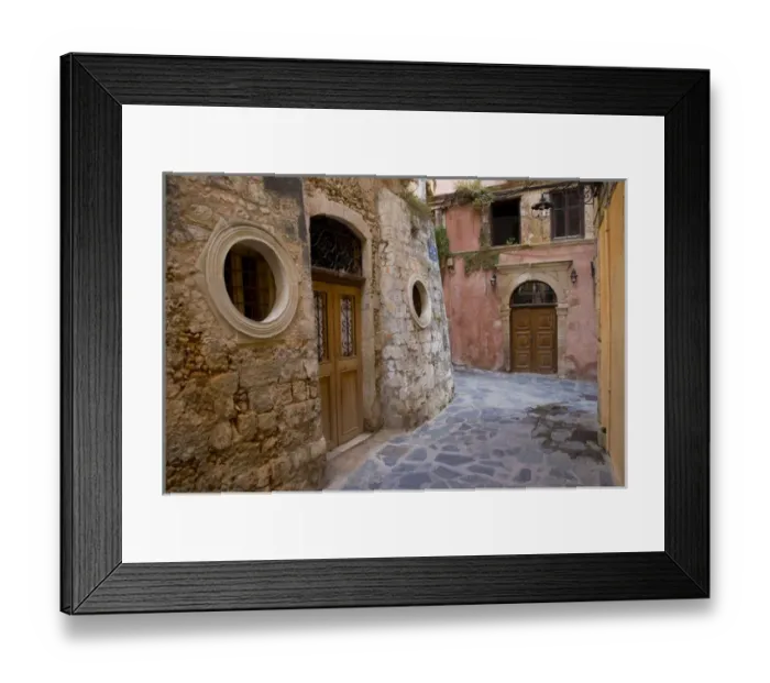 Framed Print : Greek Island of Crete and old town of Chania with old doorway Framed Print : Greek Island of Crete and old town of Chania with old doorway