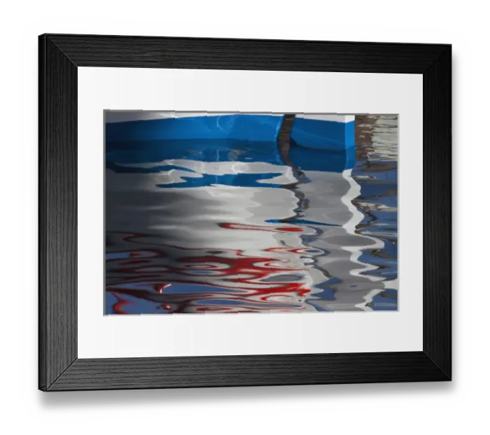 Framed Print : Europe, Greece, Greek Island, Crete, Harbor of Chania and boat in calm water reflection