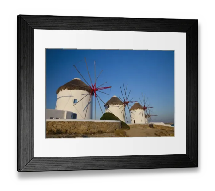 Framed Print : Europe, Greece, Greek Island, Mykonos, Hora, Windmill Evening light Framed Print : Europe, Greece, Greek Island, Mykonos, Hora, Windmill Evening light