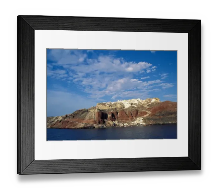 Framed Print : Europe, Greece, Santorini. Seaside village