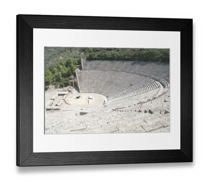 Framed Print : Greek Art. Epidaurus Theater by Polykleitos the Younger. Epidaurus. Peloponnese. Greece Framed Print : Greek Art. Epidaurus Theater by Polykleitos the Younger. Epidaurus. Peloponnese. Greece