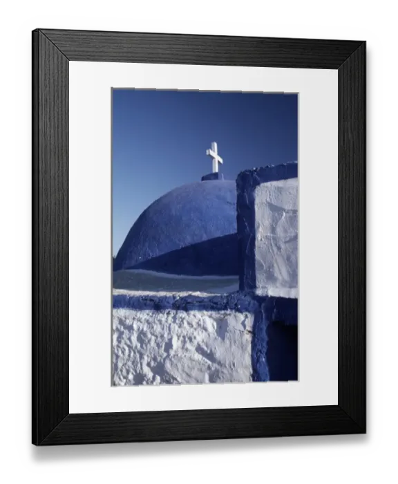 Framed Print : Greece, Arki, Marathi Church dome and cross Framed Print : Greece, Arki, Marathi Church dome and cross