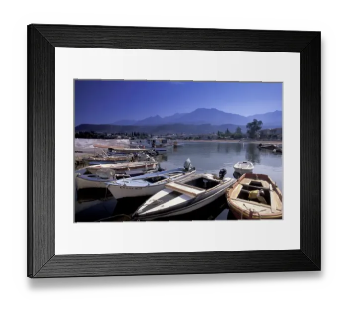 Framed Print : Europe, Greece, Peloponnese, Messina, Kardamyli Boat harbor, morning; Messinian Framed Print : Europe, Greece, Peloponnese, Messina, Kardamyli Boat harbor, morning; Messinian