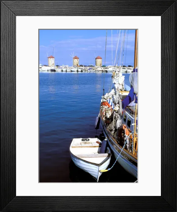 Framed Print : Europe, Greece, Rhodes. Harbor Framed Print : Europe, Greece, Rhodes. Harbor