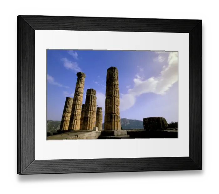 Framed Print : Europe, Greece, Delphi, Fokida. Temple of Apollo ruins Framed Print : Europe, Greece, Delphi, Fokida. Temple of Apollo ruins