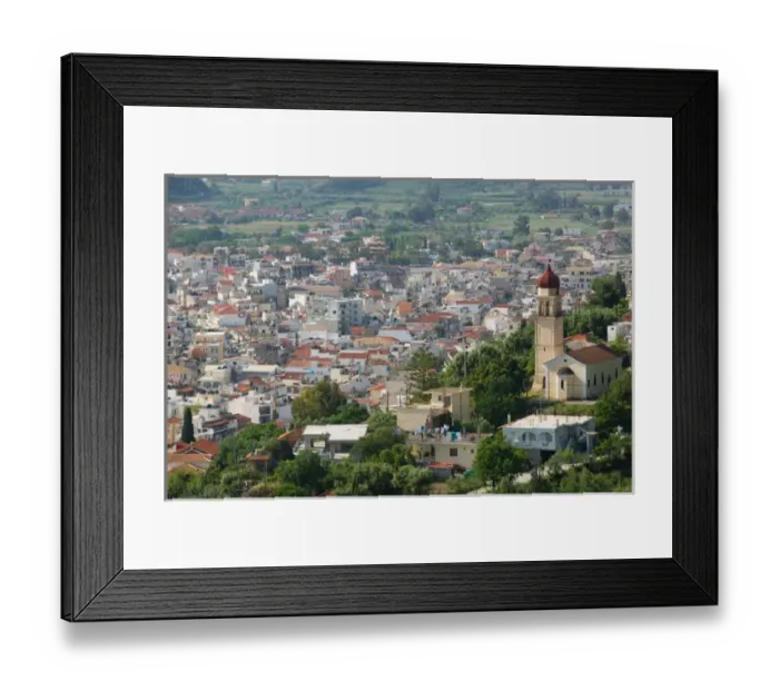 Framed Print : GREECE-Ionian Islands-ZAKYNTHOS: Morning Town View from Venetian Kastro Castle Framed Print : GREECE-Ionian Islands-ZAKYNTHOS: Morning Town View from Venetian Kastro Castle