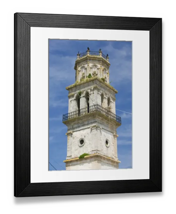 Framed Print : GREECE-Ionian Islands-ZAKYNTHOS-KILIOMENO: Bell Tower of St. Nikolaos Church
