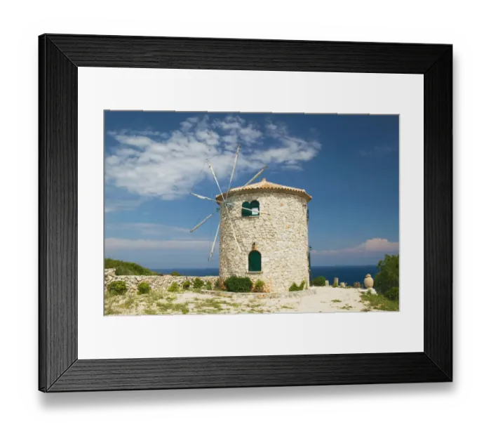 Framed Print : GREECE-Ionian Islands-ZAKYNTHOS-CAPE SKINARI: Cape Skinari Windmill House