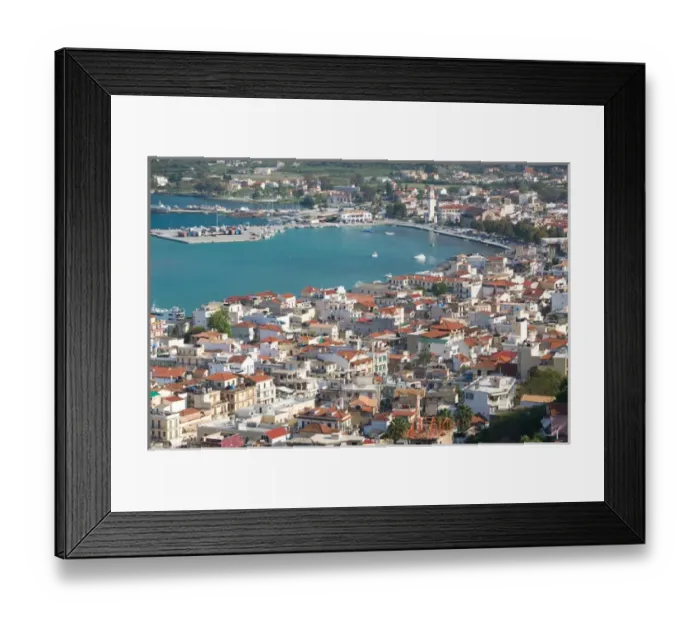 Framed Print : GREECE-Ionian Islands-ZAKYNTHOS: Afternoon Town View from Venetian Kastro Castle Framed Print : GREECE-Ionian Islands-ZAKYNTHOS: Afternoon Town View from Venetian Kastro Castle
