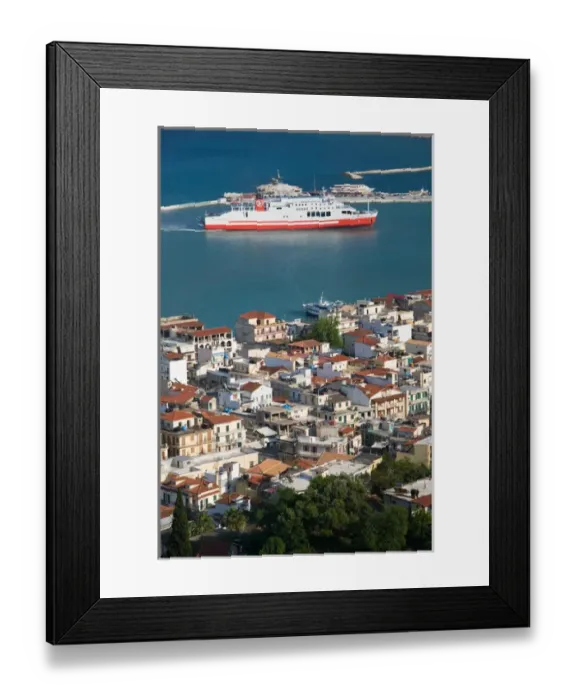 Framed Print : GREECE-Ionian Islands-ZAKYNTHOS: Afternoon Town View from Venetian Kastro Castle Framed Print : GREECE-Ionian Islands-ZAKYNTHOS: Afternoon Town View from Venetian Kastro Castle