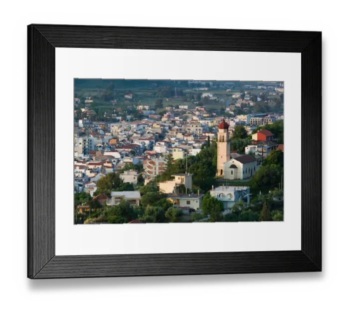 Framed Print : GREECE-Ionian Islands-ZAKYNTHOS: Dawn View over port from the Venetian Kastro