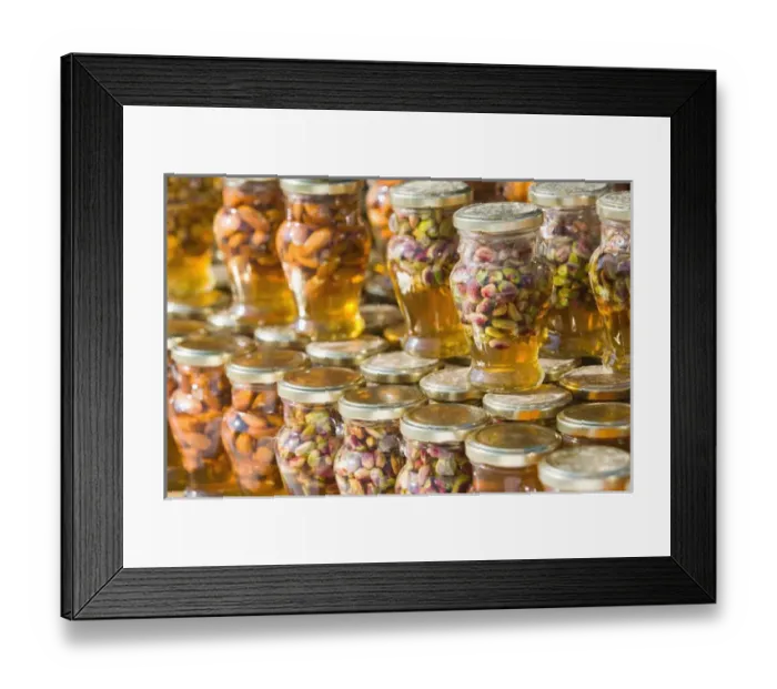 Framed Print : GREECE-Ionian Islands-ZAKYNTHOS-ANAFONITRIA: Local Honey with Pistaccios Framed Print : GREECE-Ionian Islands-ZAKYNTHOS-ANAFONITRIA: Local Honey with Pistaccios