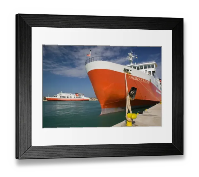 Framed Print : GREECE-Peloponnese-Kyllini: Port of Kyllini / Greek Island Ferry Framed Print : GREECE-Peloponnese-Kyllini: Port of Kyllini / Greek Island Ferry
