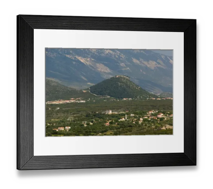 Framed Print : GREECE-Ionian Islands-KEFALONIA-Argostoli: View of Agios Giorgios Castle & Mt. Enos Framed Print : GREECE-Ionian Islands-KEFALONIA-Argostoli: View of Agios Giorgios Castle & Mt. Enos