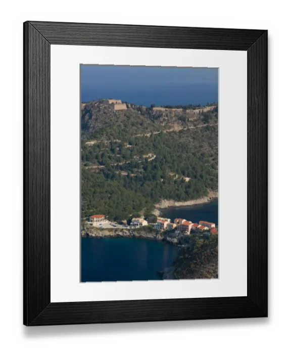 Framed Print : GREECE-Ionian Islands-KEFALONIA-Assos: Morning View of Assos and Venetian Castle Framed Print : GREECE-Ionian Islands-KEFALONIA-Assos: Morning View of Assos and Venetian Castle