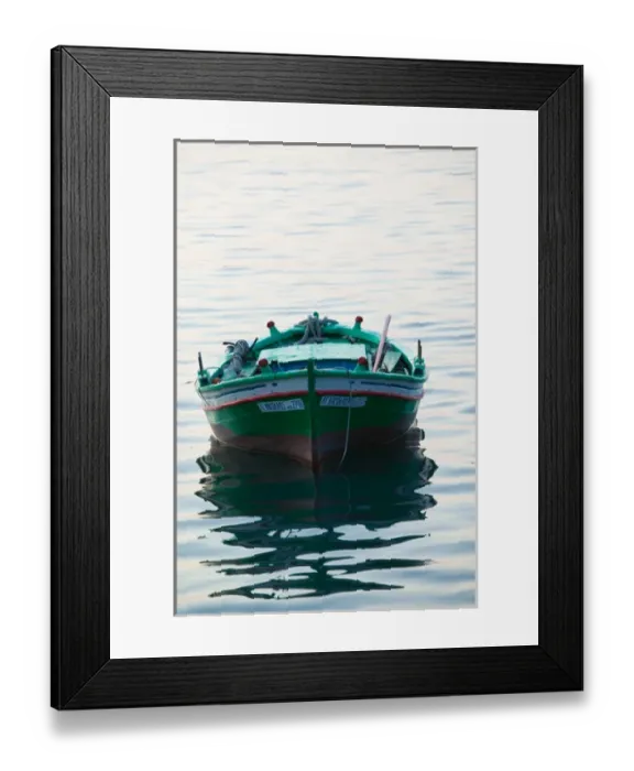 Framed Print : GREECE-Northeastern Aegean Islands-LESVOS (Mytilini)-Mytilini Town: Fishing Boat