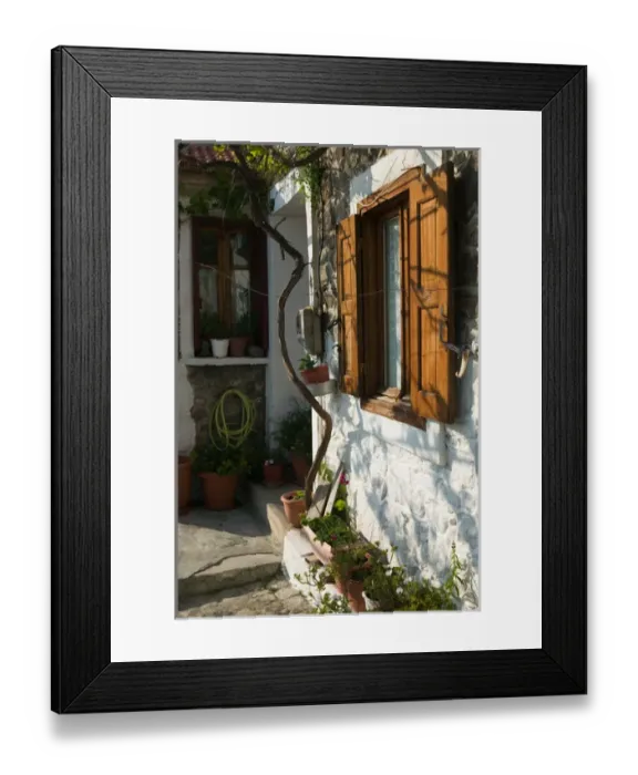Framed Print : GREECE-Northeastern Aegean Islands-LESVOS (Mytilini)-Mithymna (Molyvos): Building Detail