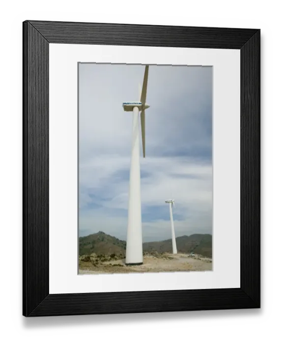 Framed Print : GREECE-Northeastern Aegean Islands-LESVOS (Mytilini)-Sigri (Area): Modern Windmills Framed Print : GREECE-Northeastern Aegean Islands-LESVOS (Mytilini)-Sigri (Area): Modern Windmills