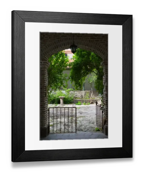 Framed Print : GREECE-Northeastern Aegean Islands-LESVOS (Mytilini)-Filia: Limonos Monastery- Courtyard Framed Print : GREECE-Northeastern Aegean Islands-LESVOS (Mytilini)-Filia: Limonos Monastery- Courtyard