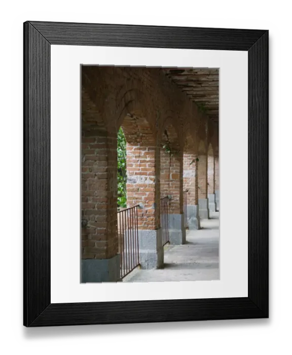 Framed Print : GREECE-Northeastern Aegean Islands-LESVOS (Mytilini)-Filia: Limonos Monastery- Courtyard