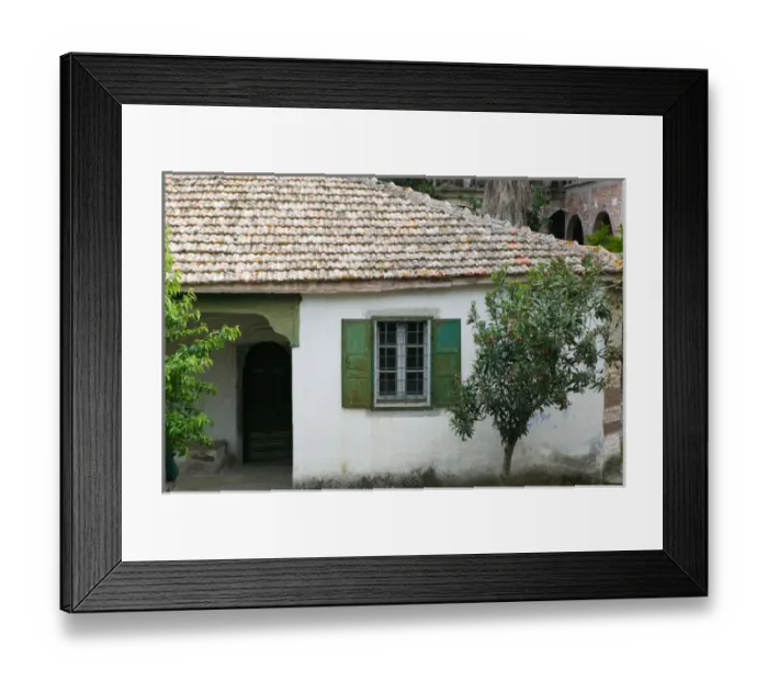 Framed Print : GREECE-Northeastern Aegean Islands-LESVOS (Mytilini)-Filia: Limonos Monastery- Courtyard Framed Print : GREECE-Northeastern Aegean Islands-LESVOS (Mytilini)-Filia: Limonos Monastery- Courtyard