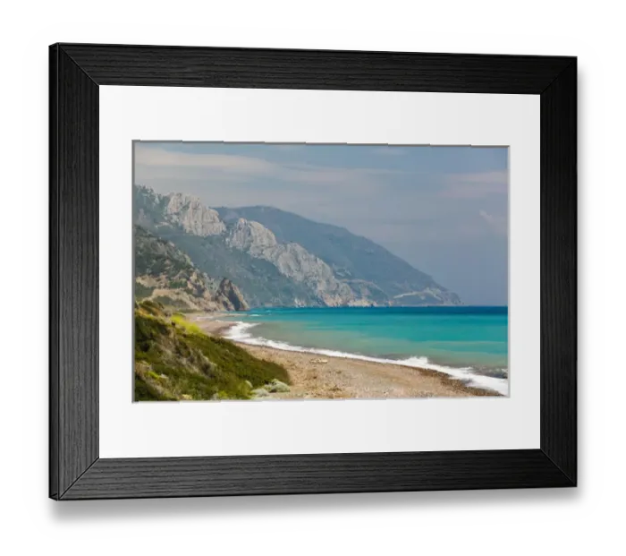 Framed Print : GREECE-Northeastern Aegean Islands-LESVOS (Mytilini)-Vatera: View of Lesvos South Coast
