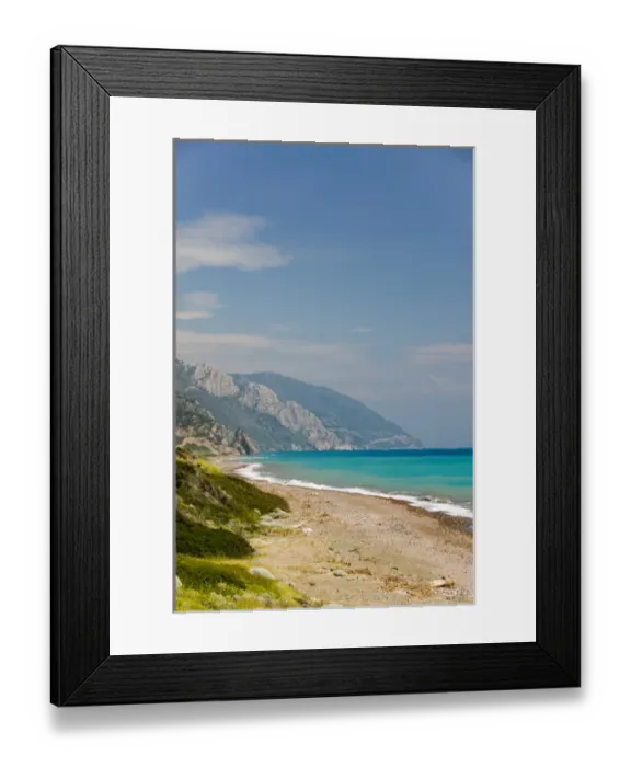 Framed Print : GREECE-Northeastern Aegean Islands-LESVOS (Mytilini)-Vatera: View of Lesvos South Coast
