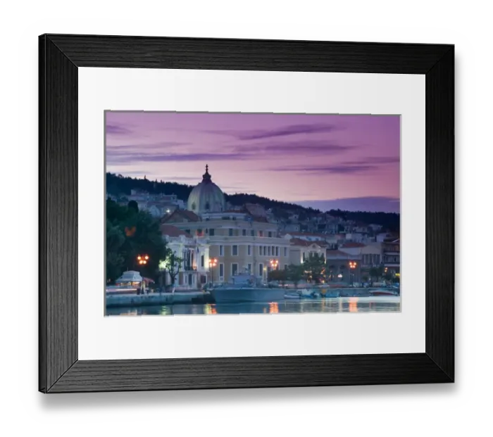 Framed Print : GREECE-Northeastern Aegean Islands-LESVOS (Mytilini)-Mytilini Town: Waterfront View