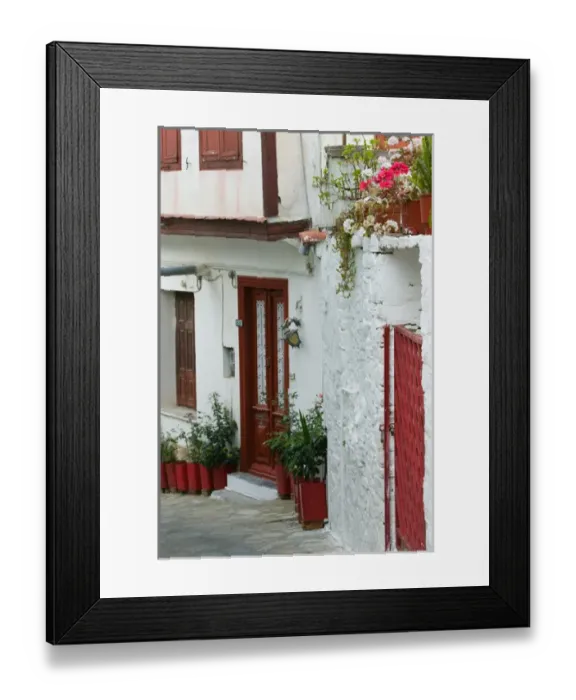 Framed Print : GREECE-Northeastern Aegean Islands-SAMOS-Vathy (Samos Town): Ano Vathy Village- Street Framed Print : GREECE-Northeastern Aegean Islands-SAMOS-Vathy (Samos Town): Ano Vathy Village- Street