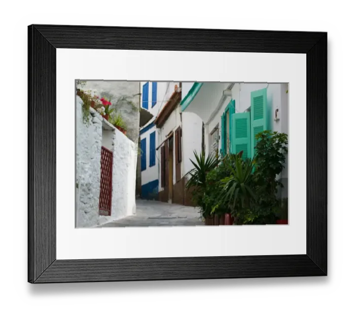 Framed Print : GREECE-Northeastern Aegean Islands-SAMOS-Vathy (Samos Town): Ano Vathy Village- Street Framed Print : GREECE-Northeastern Aegean Islands-SAMOS-Vathy (Samos Town): Ano Vathy Village- Street